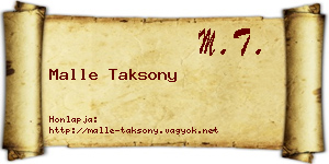 Malle Taksony névjegykártya